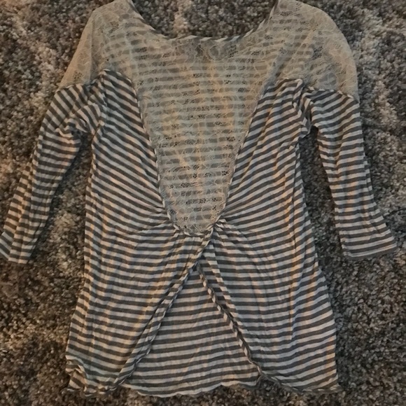 Gray and white striped top - Picture 3 of 3